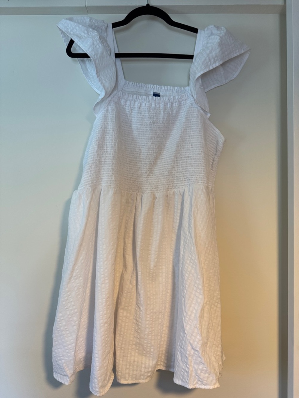 Old Navy White Ruffled Strap Mini Dress